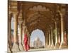 Woman in traditional Sari walking towards Taj Mahal-Pangea Images-Mounted Giclee Print