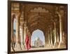 Woman in traditional Sari walking towards Taj Mahal-Pangea Images-Framed Giclee Print