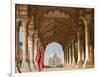 Woman in traditional Sari walking towards Taj Mahal-Pangea Images-Framed Giclee Print