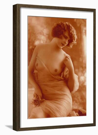 Woman in Transparent Wrap-null-Framed Art Print