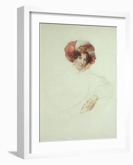 Woman in Turban, Portrait of Countess Maria Grigoryevna Razumovskaya, Née Vyazemskaya, 1827-1830-Karl Pavlovich Briullov-Framed Giclee Print