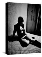 Woman in underwear on Bare Mattress-Phil Sharp-Stretched Canvas