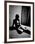 Woman in underwear on Bare Mattress-Phil Sharp-Framed Photographic Print