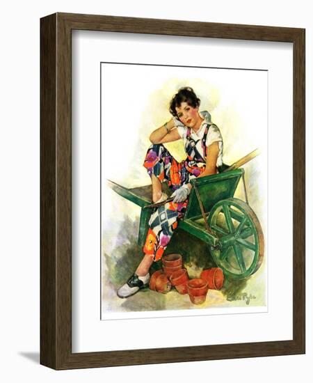 "Woman in Wheelbarrow,"June 20, 1931-Ellen Pyle-Framed Giclee Print