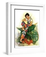 "Woman in Wheelbarrow,"June 20, 1931-Ellen Pyle-Framed Giclee Print