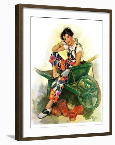 "Woman in Wheelbarrow,"June 20, 1931-Ellen Pyle-Framed Giclee Print