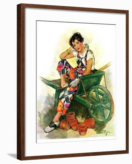 "Woman in Wheelbarrow,"June 20, 1931-Ellen Pyle-Framed Giclee Print