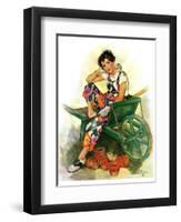 "Woman in Wheelbarrow,"June 20, 1931-Ellen Pyle-Framed Premium Giclee Print