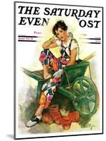 "Woman in Wheelbarrow," Saturday Evening Post Cover, June 20, 1931-Ellen Pyle-Mounted Giclee Print