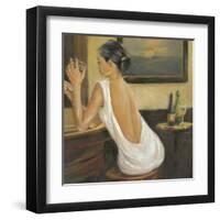 Woman in White 2-Sandra Smith-Framed Art Print