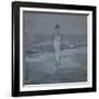 Woman in White Dress Walking at Water's Edge by the Sea-Francesco Paolo Michetti-Framed Art Print