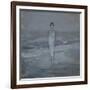 Woman in White Dress Walking at Water's Edge by the Sea-Francesco Paolo Michetti-Framed Art Print