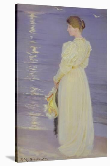 Woman in White on a Beach, 1893-Peder Severin Kröyer-Stretched Canvas