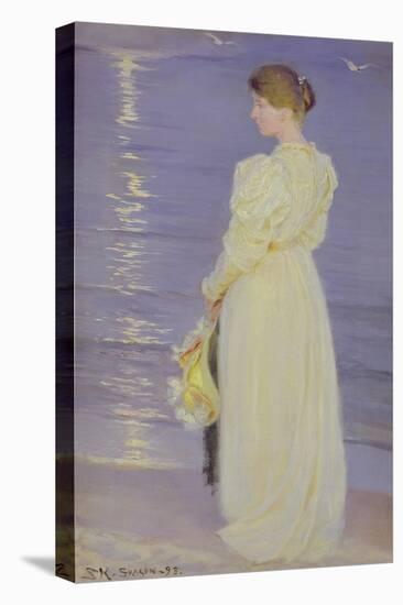 Woman in White on a Beach, 1893-Peder Severin Kröyer-Stretched Canvas