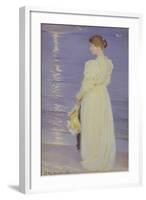 Woman in White on a Beach, 1893-Peder Severin Kröyer-Framed Giclee Print