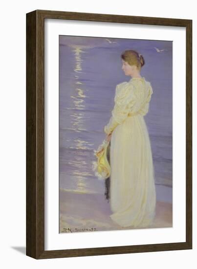 Woman in White on a Beach, 1893-Peder Severin Kröyer-Framed Giclee Print