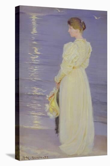 Woman in White on a Beach, 1893-Peder Severin Kröyer-Stretched Canvas