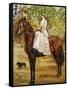 Woman in White Riding a horse-Max Slevogt-Framed Stretched Canvas