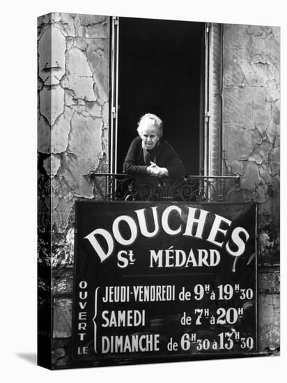 Woman in Window of Public Baths-Alfred Eisenstaedt-Stretched Canvas