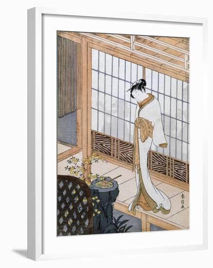 Woman in Winter Coat-Suzuki Harunobu-Framed Giclee Print