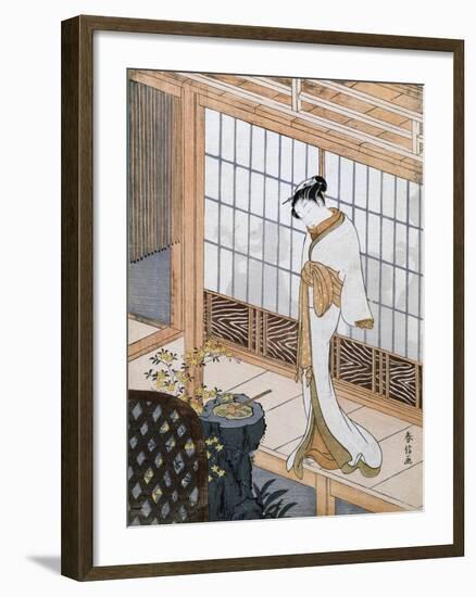 Woman in Winter Coat-Suzuki Harunobu-Framed Giclee Print