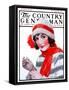 "Woman in Winter Wear," Country Gentleman Cover, December 20, 1924-J. Knowles Hare-Framed Stretched Canvas