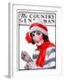 "Woman in Winter Wear," Country Gentleman Cover, December 20, 1924-J. Knowles Hare-Framed Giclee Print