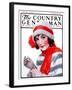 "Woman in Winter Wear," Country Gentleman Cover, December 20, 1924-J. Knowles Hare-Framed Giclee Print