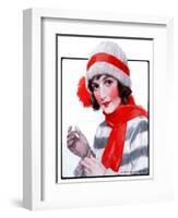 "Woman in Winter Wear,"December 20, 1924-J. Knowles Hare-Framed Giclee Print