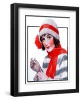 "Woman in Winter Wear,"December 20, 1924-J. Knowles Hare-Framed Premium Giclee Print