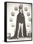 Woman in Witch Costume Surrounded by Carved Pumpkins-null-Framed Stretched Canvas