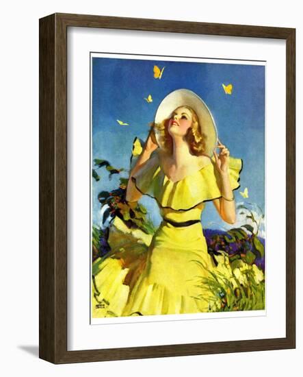 "Woman in Yellow,"June 15, 1935-Andrew Loomis-Framed Giclee Print