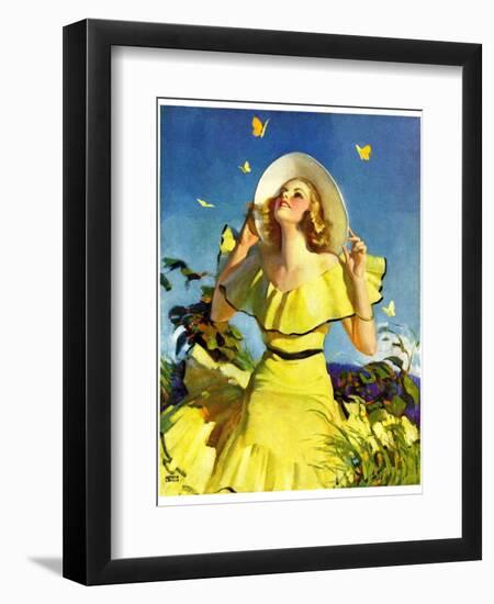 "Woman in Yellow,"June 15, 1935-Andrew Loomis-Framed Giclee Print