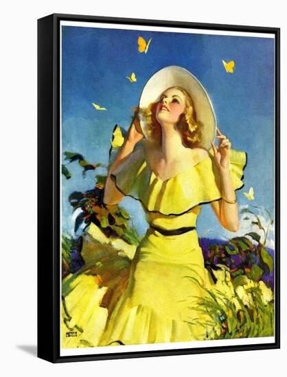 "Woman in Yellow,"June 15, 1935-Andrew Loomis-Framed Stretched Canvas