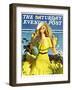 "Woman in Yellow," Saturday Evening Post Cover, June 15, 1935-Andrew Loomis-Framed Giclee Print