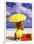 Woman in Yellow Swimsuit with Umbrella-Bill Bachmann-Framed Photographic Print