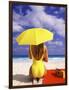 Woman in Yellow Swimsuit with Umbrella-Bill Bachmann-Framed Photographic Print