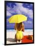 Woman in Yellow Swimsuit with Umbrella-Bill Bachmann-Framed Photographic Print