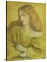 Woman in Yellow-Dante Gabriel Rossetti-Stretched Canvas