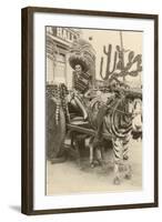 Woman in Zebra Cart, Tijuana, Mexico-null-Framed Art Print