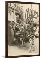 Woman in Zebra Cart, Tijuana, Mexico-null-Framed Art Print