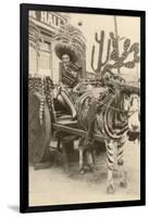 Woman in Zebra Cart, Tijuana, Mexico-null-Framed Art Print