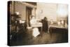 Woman Inserting Bristles into Tooth Brushes in Her Kitchen, C.1912-Lewis Wickes Hine-Stretched Canvas