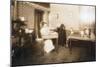 Woman Inserting Bristles into Tooth Brushes in Her Kitchen, C.1912-Lewis Wickes Hine-Mounted Photographic Print