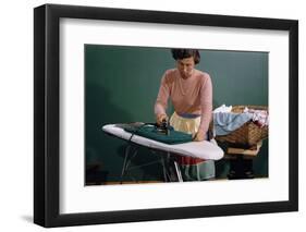 Woman Ironing at Home-William P. Gottlieb-Framed Photographic Print