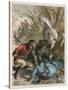 Woman is Rescued from a Wild Boar During a Hunting Expedition-D. Eusebio Planas-Stretched Canvas