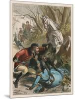 Woman is Rescued from a Wild Boar During a Hunting Expedition-D. Eusebio Planas-Mounted Art Print
