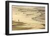 Woman Jogging at Sunrise on Gwithian Beach, Cornwall, England, United Kingdom-Mark Chivers-Framed Photographic Print