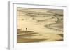 Woman Jogging at Sunrise on Gwithian Beach, Cornwall, England, United Kingdom-Mark Chivers-Framed Photographic Print