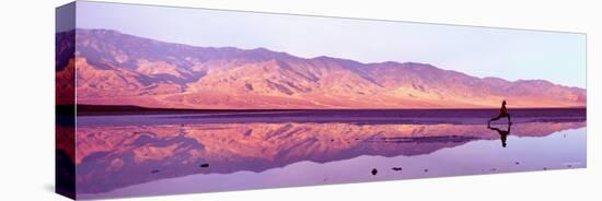 Woman Jogging, Death Valley National Park, California, USA-null-Stretched Canvas